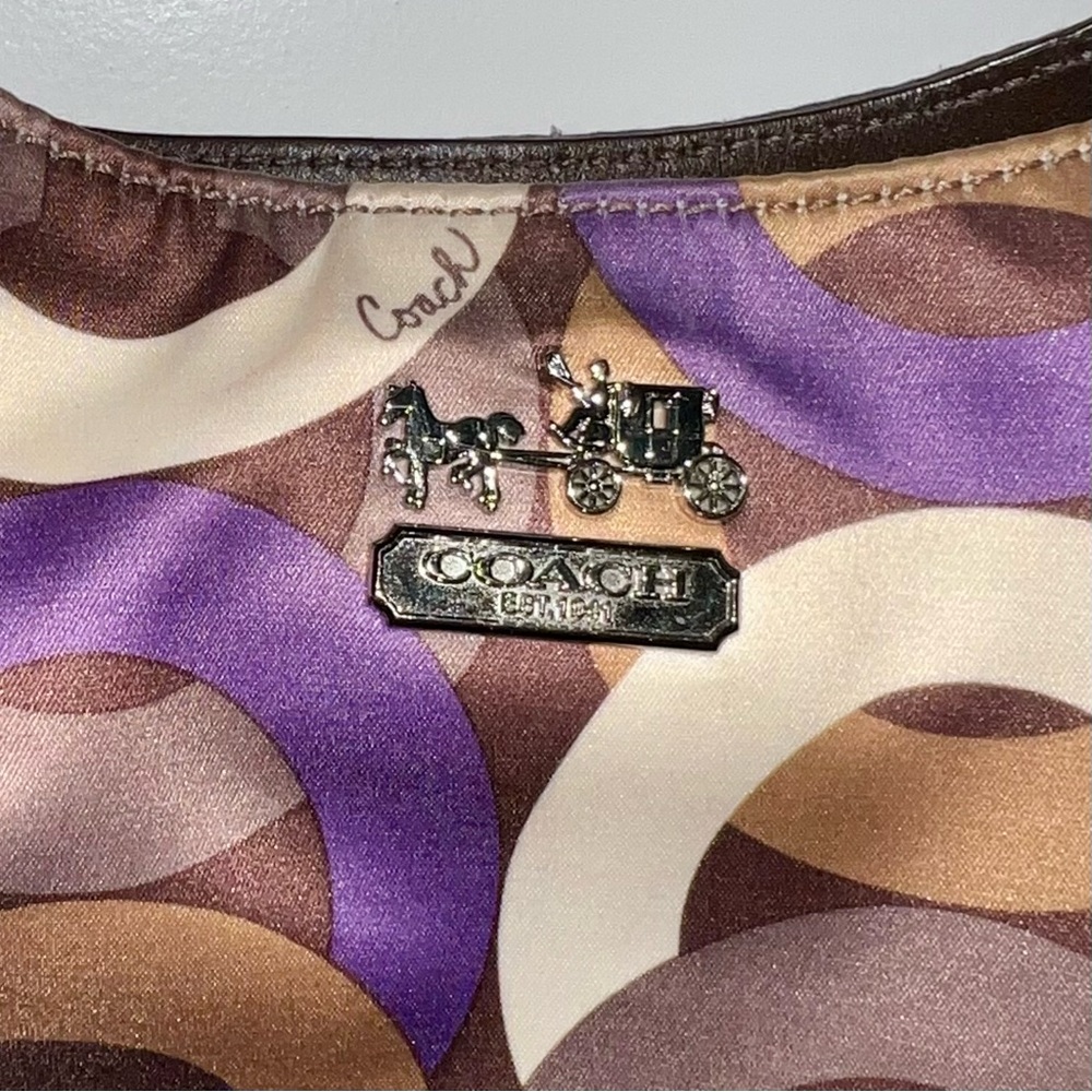 Coach Purple and Brown Patterned Hobo Bag & Wallet - Picture 5 of 11